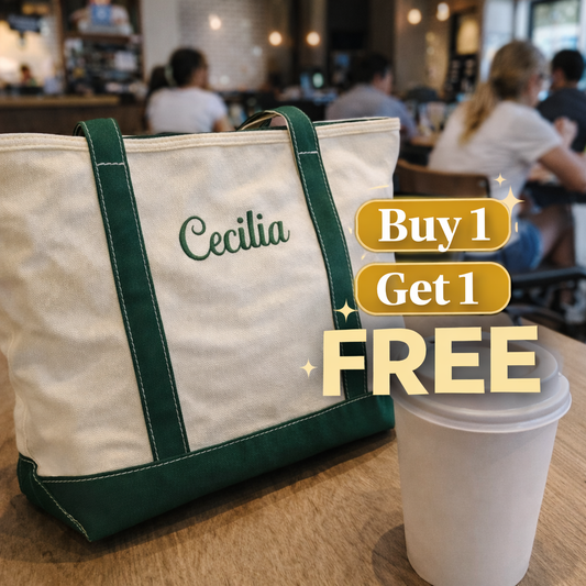 Personalized Embroidered Canvas Tote Bag